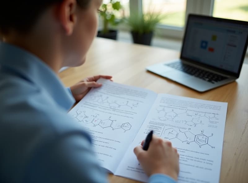 Medical school applicant working through GAMSAT practice problems with a tutor