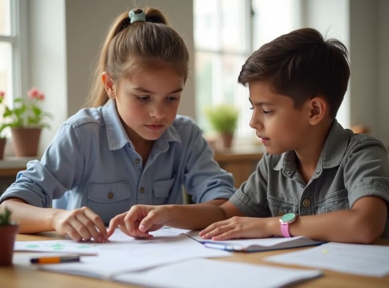 Primary school student working through NAPLAN practice with tutor
