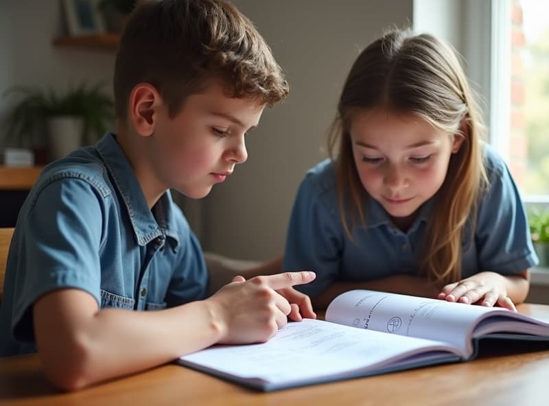 Student working with tutor on school subjects in Newcastle
