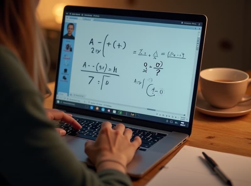 Student working through maths problems with a tutor