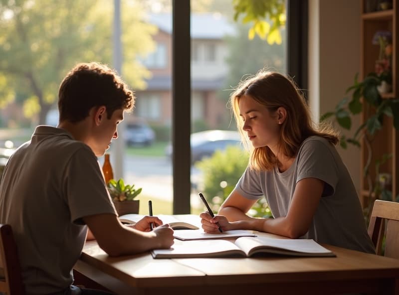 Student studying with a private tutor in a Wollongong home