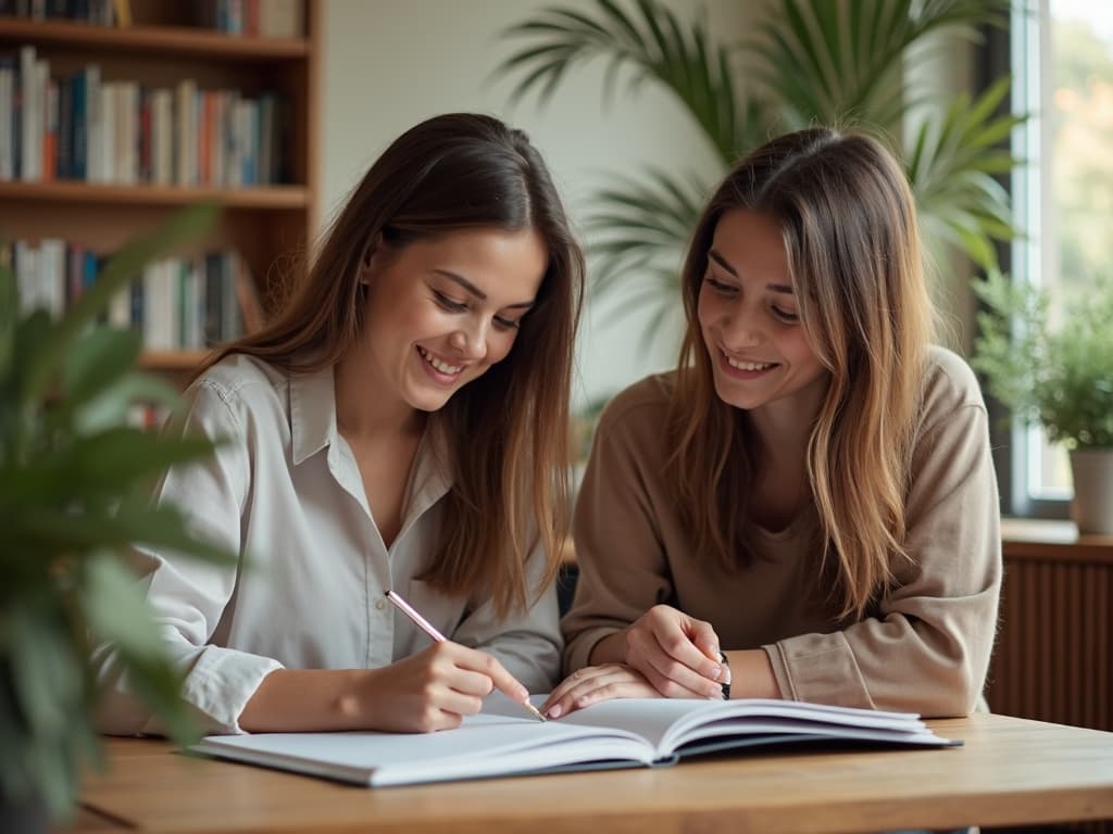 A tutor working one-on-one with a student at a desk
